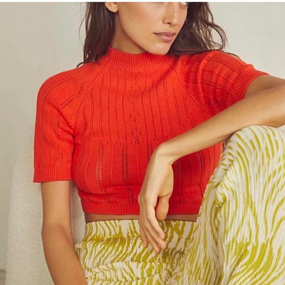 Free-people Women's Red and Orange Jumper